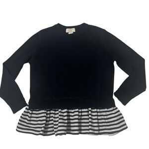 Kate Spade Kids Navy Blue Sweater with Striped Hem